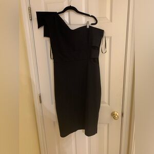 Chiara Boni NWT one shoulder black dress size 16.
